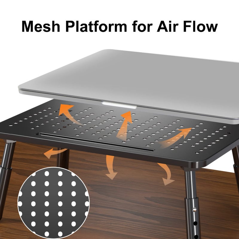Bracwiser Foldable Monitor Riser Metal Computer Stand for Desk 3 Height Adjustable Laptop Stand with Pen Storage, MST013 - Image 5